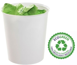 CORBEILLE À PAPIER PLASTIQUE COULEUR BLANC 18L