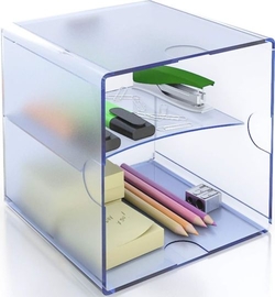 ORGANIZADOR AVEC DOS SÉPARATEURS TRASLUCIDO BLEU