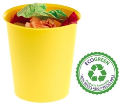 PAPELEIRA PLASTICO COR AMARELO 18L