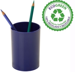 CUBILETE PORTALAPICES DE PLASTIC COLOR BLAU