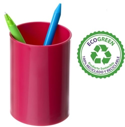CUBILETE PORTALAPICES DE PLASTICO COR FUCSIA