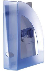 C/6 REVISTEROS PLASTICO COR AZUL TRANSLUCIDO 250X80X320MM
