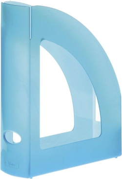 C/6 REVISTEROS PLASTIC COLOR BLAU MAR TRANS 250X80X320MM