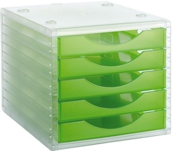 MODULO 5 CAJONES COULEUR VERT TRASLUCIDO 32,3X23,4X3,8CM