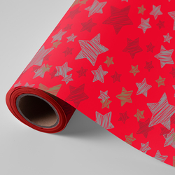 BOBINA PAPIER PRÉSENT FANTASIA NOËL ESTRELLA ROUGE 62CMX4KG