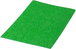 PACK OF 10 GREEN GLITTER EVA RUBBER SHEETS 40X60 CM