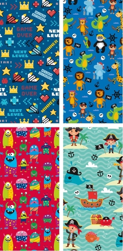 EXP 50 ROLLITOS 70X200CM PAPIER DE PRÉSENT INFANTIL
