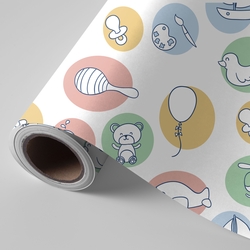 BOBINA PAPIER PRÉSENT INFANTIL BEBE 31CMX2KG