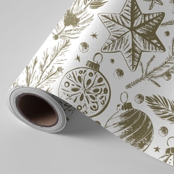 BOBINA PAPIER PRÉSENT NOËL ADORNOS BLANC 62CMX4KG