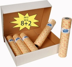 JOGO 8+2 ROLOS 1000 ETIQUETS 26X12 BRANCA REMOBIBLE