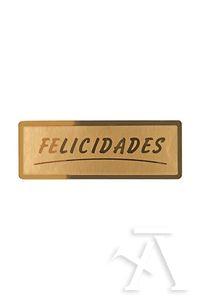 ROLO 300 ETIQUETAS FELICIDADES STAMPING 50X18 ORO