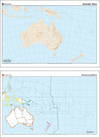 MAPA MURAL MUDO AUSTRALIA FÍSICO/OCEANÍA POLÍTICO