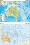 MAPA MURA AUSTRALIA FÍSICO. OCEANÍA POLÍTICO