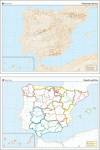 MAPA MURAL MUDO ESPAÑA. FÍSICO/POLÍTICO. 1/1.200.000