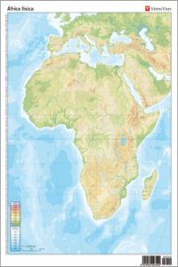 PAQ/50 MAPAS ÁFRICA FÍSICO MUDOS EN COLOR