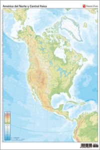 PAQ/50 MAPAS AMÈRICA NORTE Y CENTRAL FÍSICO MUDOS EN COLOR