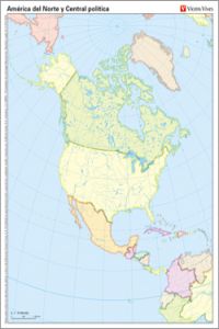 PAQ/50 MAPAS AMÈRICA DEL NORTE POLÍTICO MUDOS EN COLOR