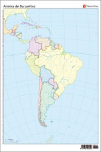 PAQ/50 MAPAS AMÈRICA DEL SUR POLÍTICO MUDOS EN COLOR