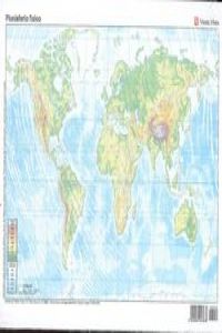 PAQ/50 MAPAS PLANISFERIO FÍSICO MUDOS EN COLOR