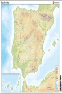 PAQ/50 MAPAS COLOR ESPAÑA FÍSICO MUDOS EN COLOR
