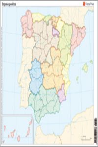 PAQ/50 MAPAS ESPAÑA POLÍTICO MUDOS EN COLOR