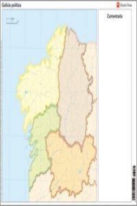 PAQ/50 MAPAS GALICIA POLÍTICO MUDOS EN COLOR