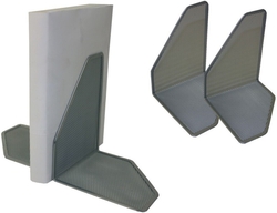 JOGO 2 SUPORTES PARA LIVROS METALICO DE REDE 14X16,5CM CROMADO