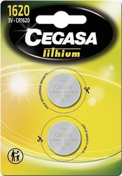 BLISTER OF 2 CEGASA LITO BUTTON CR1620 3V BATTERIES