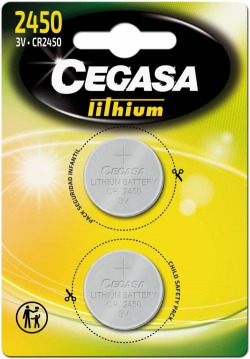 BLISTER CEGASA LITHIUM BUTTON BATTERY CR2450 3V BT BL2