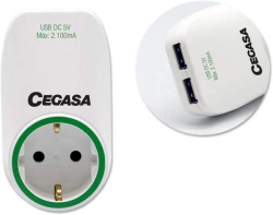 ADAPTADOR CEGASA SCHUKO +2 USB