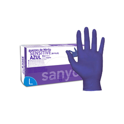 100 DERMOLITE BLUE NITRILE GLOVES SIZE L