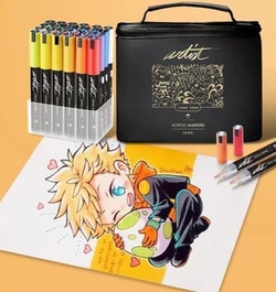 ESTOJO 24 MARCADORES ACRYLIC MARKER CORES SORTIDOS