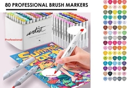 CASE OF 80 PROFESSIONAL BRUSH DOUBLE-TIP MARKERS