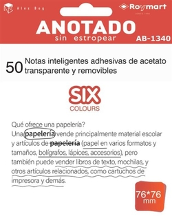 BLOC 50 NOTAS AUTOCOLLANTES TRANSLUCIDE 76X76MM TRANSPARENTES