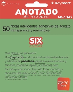 BLOCO 50 NOTAS ADESIVAS TRANSLUCIDAS VERDE 76X76MM