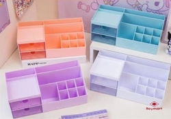 HORIZONTAL TABLETOP ORGANIZER 2 DRAWERS 4 COLORS ASSORTMENT