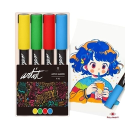 ESTOIG 4 RETOLADORS ACRYLIC MARKERS COLORS PARCHIS