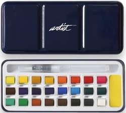 Estuche 24 pastillas acuarela + pincel tinbox artist