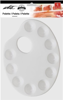 PLASTIC ARTIST PALETTE 28.5X18.6CM ARTIST