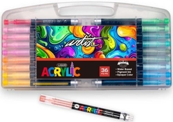 ÉTUI 36 STYLOS FEUTRE ACRILICOS REAL BRUSH COULEURS SURT.