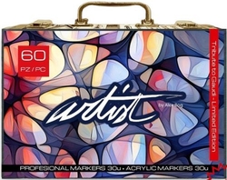 MALA 60 MARCADORES ACRYLICOS/ALCOHOL MARKERS S. ARTIST