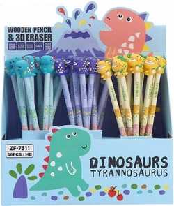 EXP 36 CRAYONS AVEC GOMA 3D DINOSAURIOS