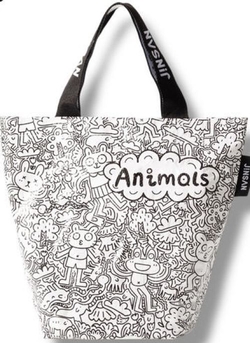 SAC WOVEN BAG PETITE 35X31X15CM PP ANIMALS