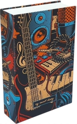 BOOK-SHAPED COMBINATION SAFE WITH MUSIC COVER