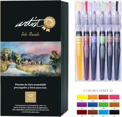 ESTOJO 12 PINCEL DE TINTA ACUARELABLE ARTIST BRUSH