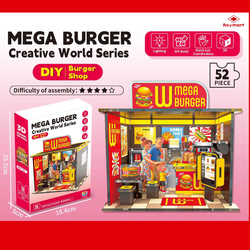 3D MEGA BURGER PUZZLE WITH LIGHT 52 PIECES
