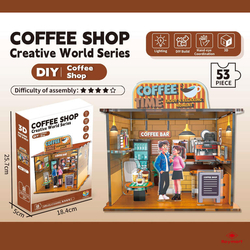 3D PUZZLE COFFEE SHOP WITH LIGHT 53 PIECES