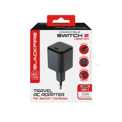 Travel AC Adapter USB C 30W Blackfire Switch2