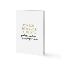 TARJETA CON ESTO DE MIRARTE A LOS OJOS