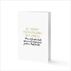 TARJETA "ADIOS" ES UNA PALABRA MUY AMPLIA